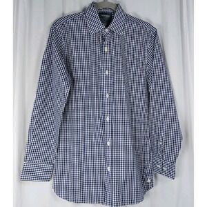 Bonobos Mens Shirt Slim Fit Blue Check Long Sleeve Button Up Nylon Stretch Sz Sm